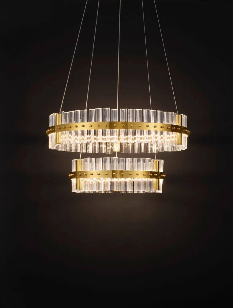 Kezo LED Pendelleuchte 2-flammig Ø 60cm 3000K Gold