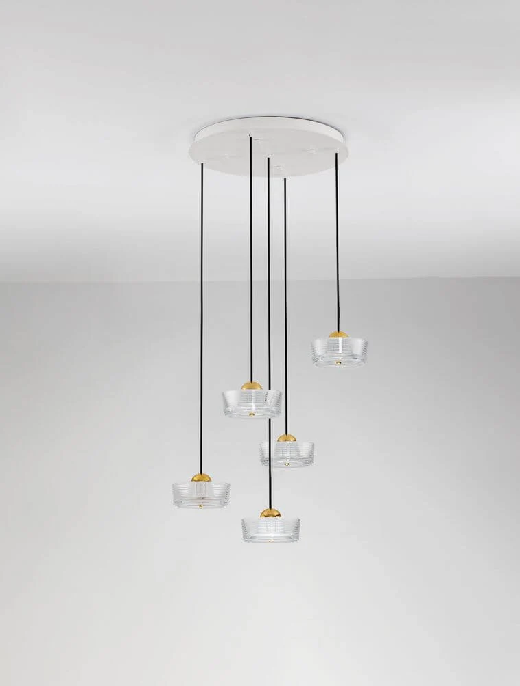 Keros LED Pendelleuchte 5-flammig 3000K Gold