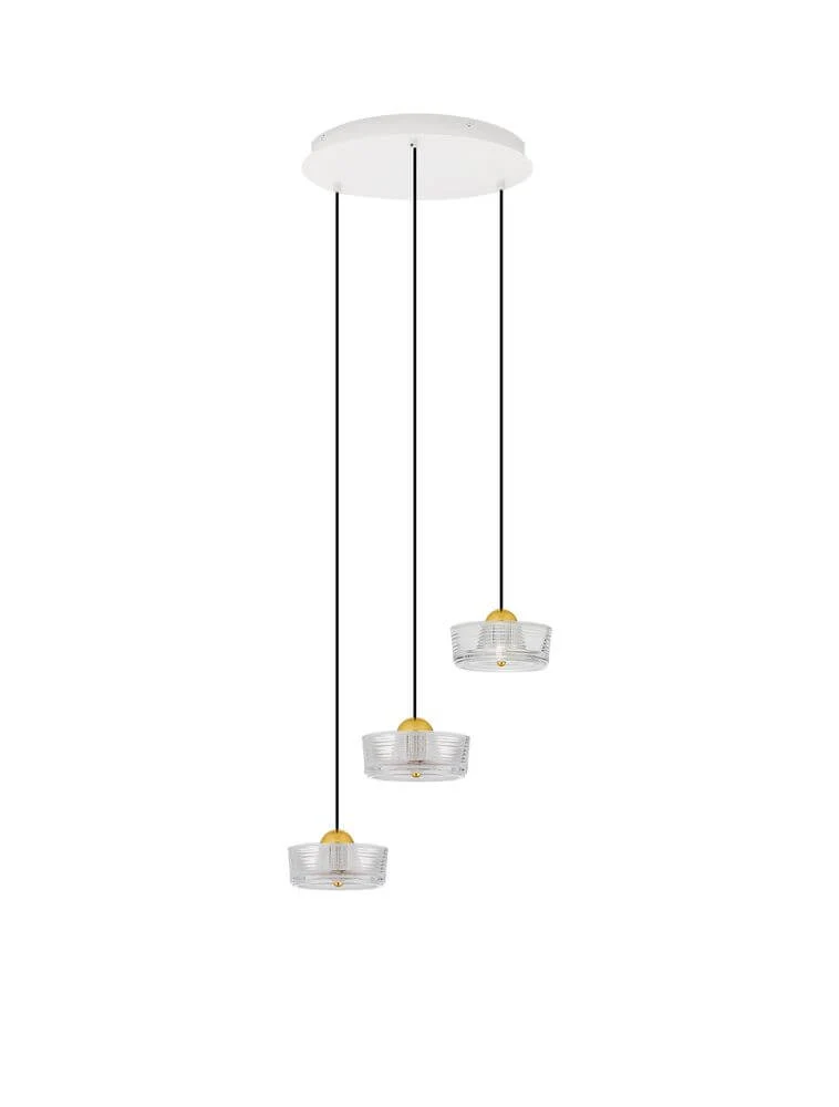 Keros LED Pendelleuchte 3-flammig 3000K Gold