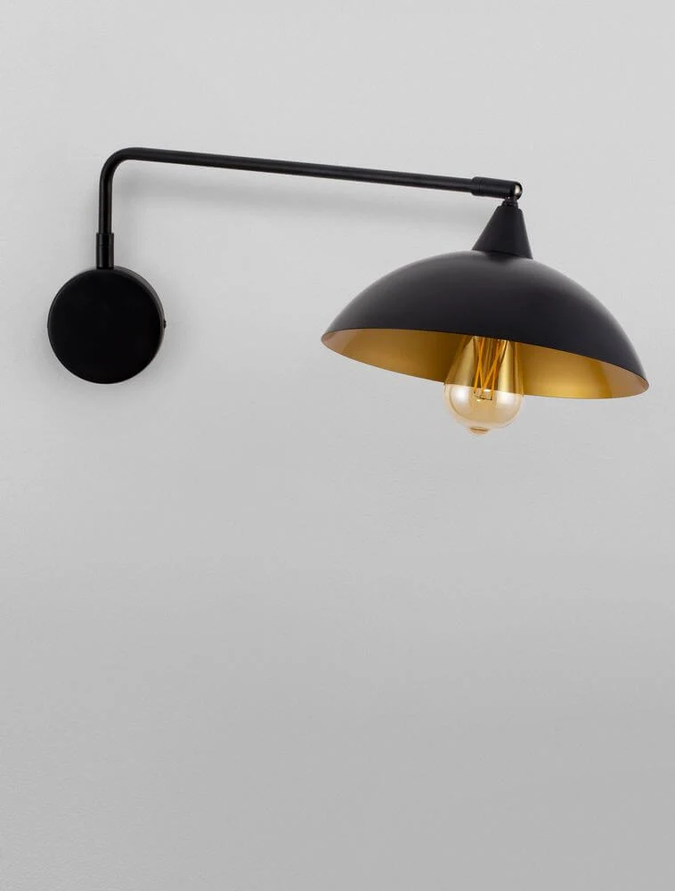 Mirba Wandleuchte Schwarz, Gold