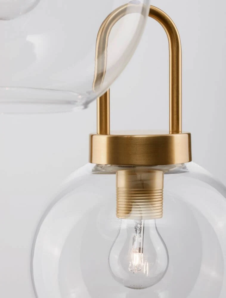 Irvine Pendelleuchte 3-flammig Ø 30cm Gold, Transparent