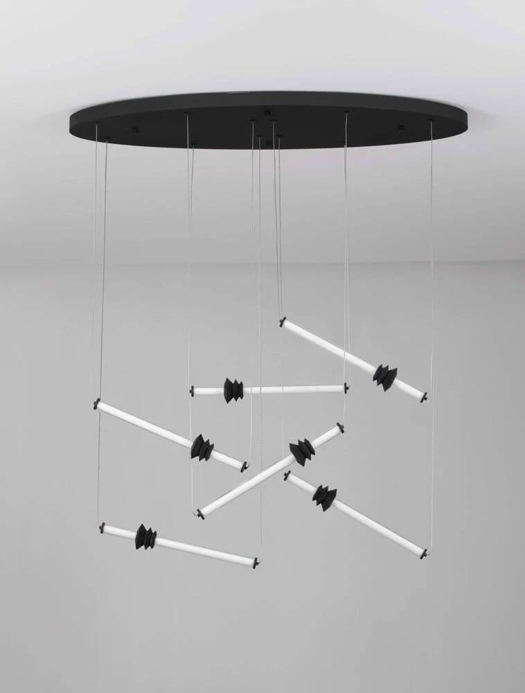 Stalactite LED Pendelleuchte 6-flammig Ø 120cm 3000K Schwarz