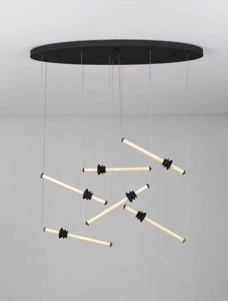Stalactite LED Pendelleuchte 6-flammig Ø 120cm 3000K Schwarz