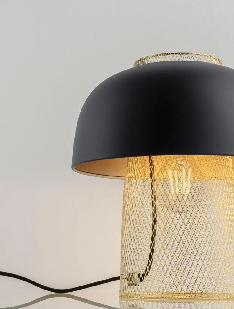 Sqube Tischleuchte Schwarz, Gold