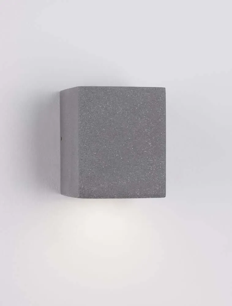 Emile LED Außenwandleuchte Cube Grau IP65