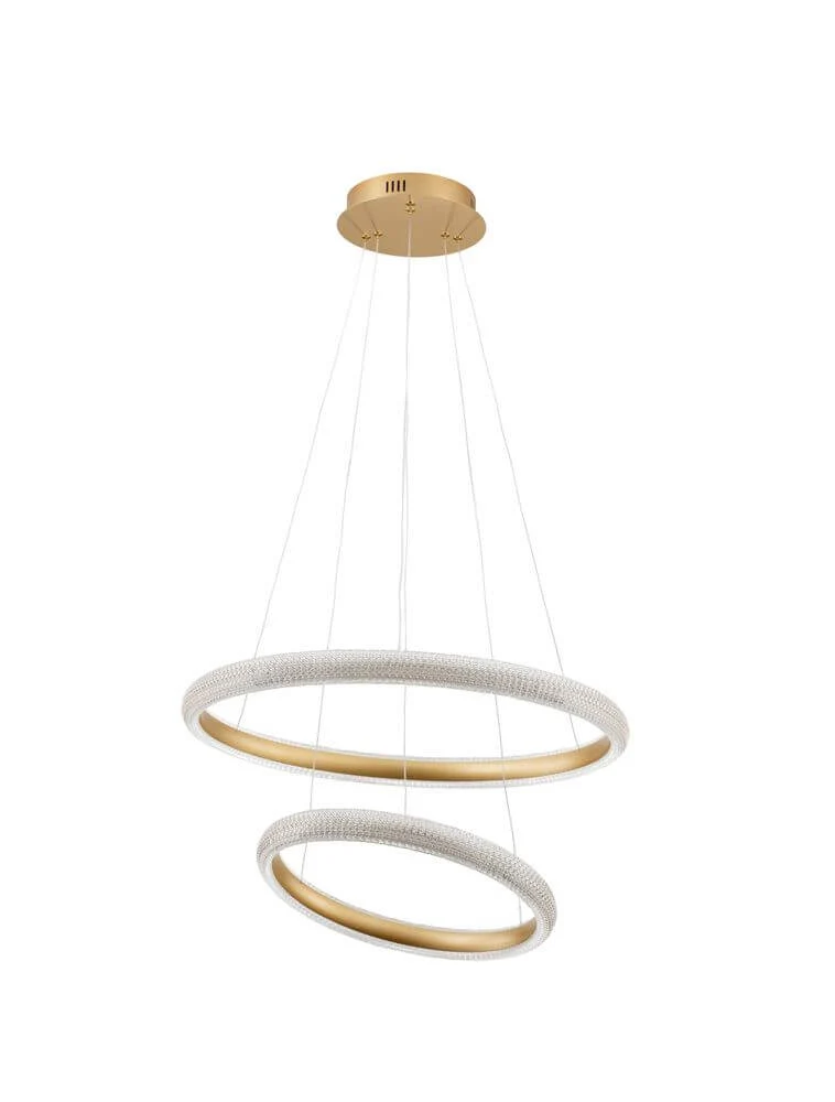 Medora LED Pendelleuchte 2-flammig Ø 59cm 3000K Messing-Gold