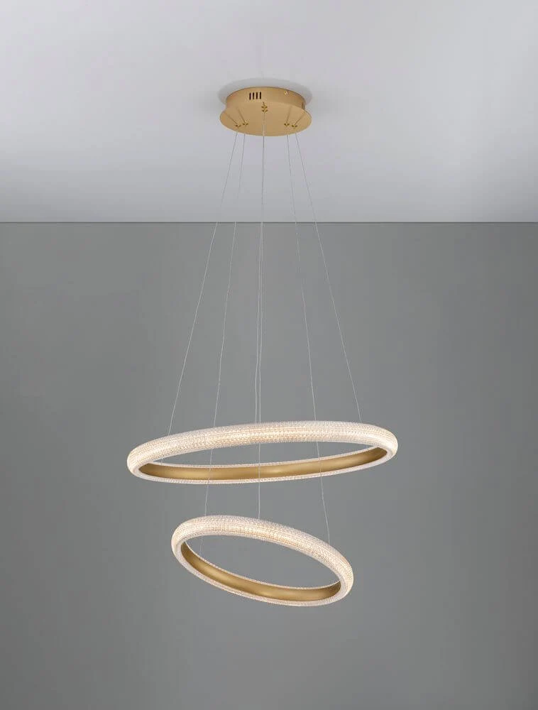 Medora LED Pendelleuchte 2-flammig Ø 59cm 3000K Messing-Gold