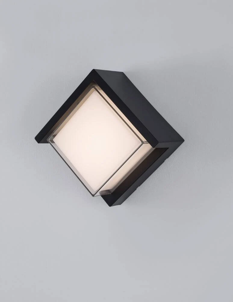 Max LED Außenwandleuchte Quadratisch 3000K Dunkelgrau IP65