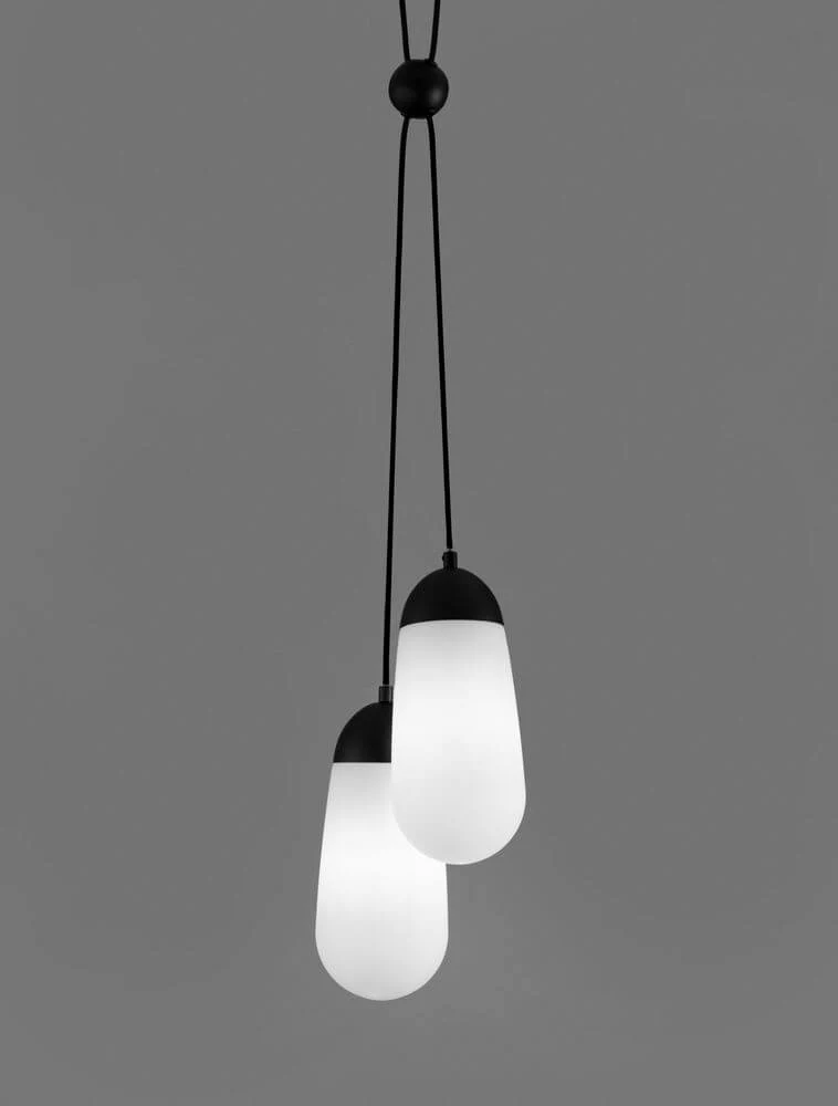 Blaky Pendelleuchte 2-flammig Ø 25,2cm Schwarz, Weiß
