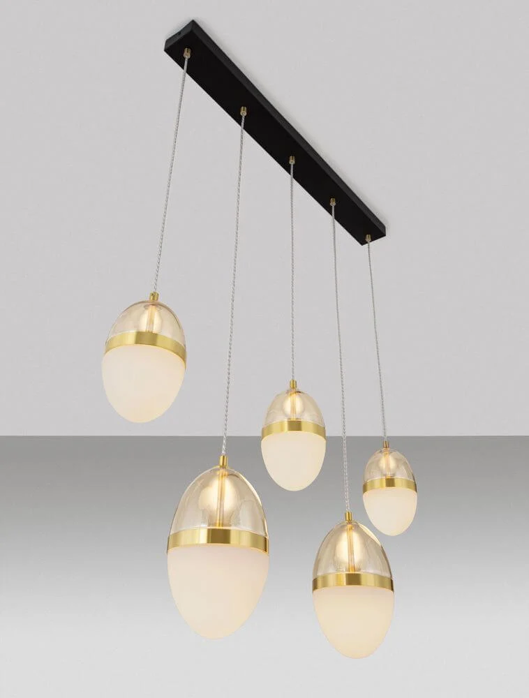 Egna Pendelleuchte 5-flammig Balken 3000K Gold