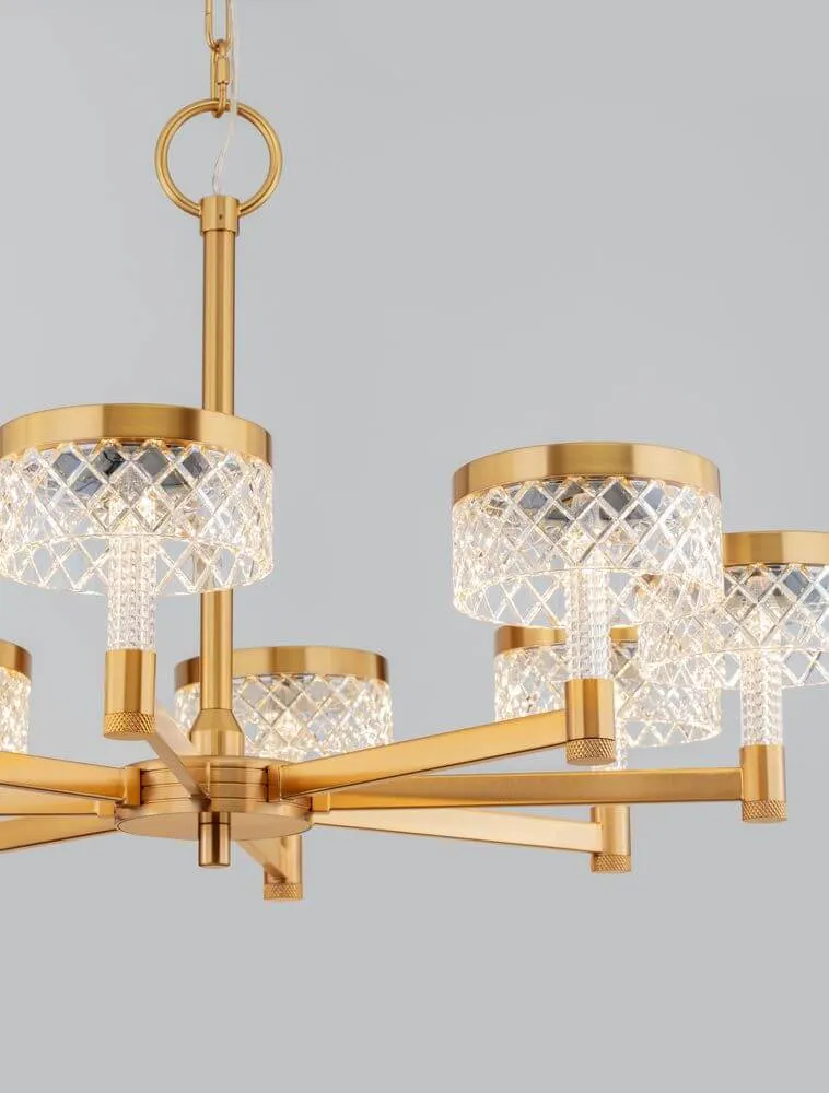 Bion LED Pendelleuchte 8-flammig Ø 80,7cm 3000K Gold