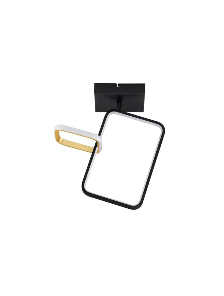 Imar LED Deckenleuchte Rechteckig 2-flammig 3200K Schwarz, Gold