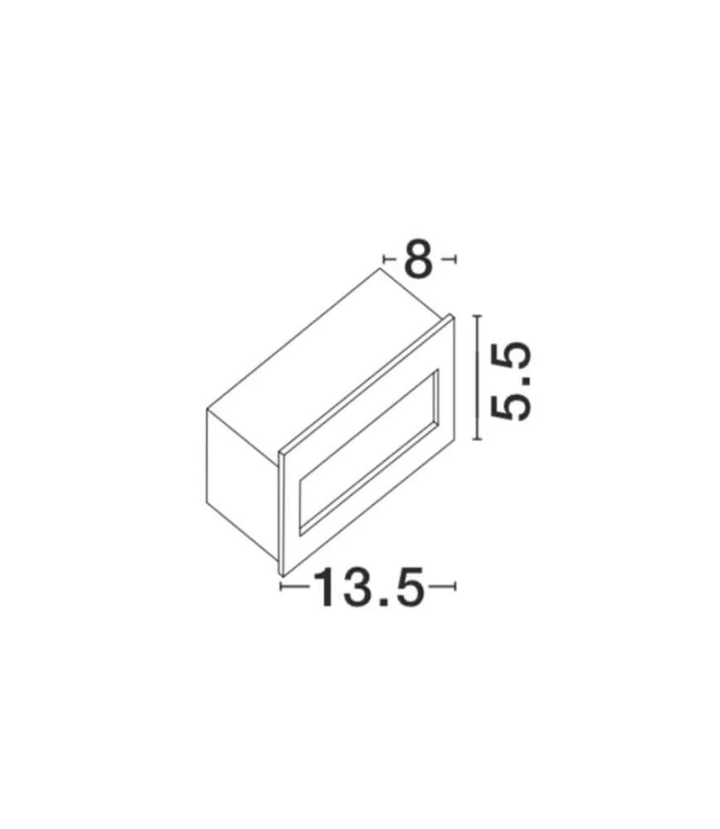 Krypton LED Außenwandeinbauleuchte 13,5 cm Lichtauslass Hor. Slot IP54