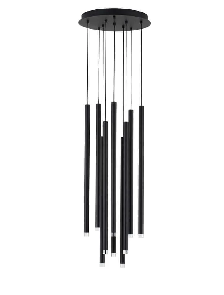 Dandia LED Pendelleuchte 10-flammig Ø 40,5cm 3000K Schwarz