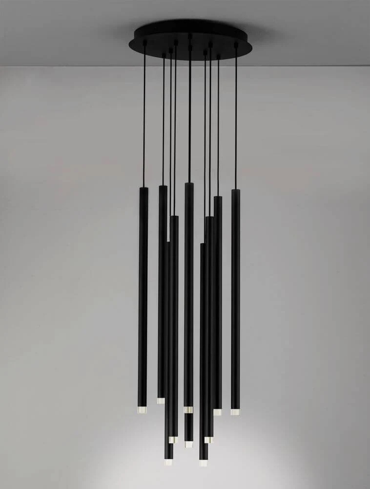 Dandia LED Pendelleuchte 10-flammig Ø 40,5cm 3000K Schwarz