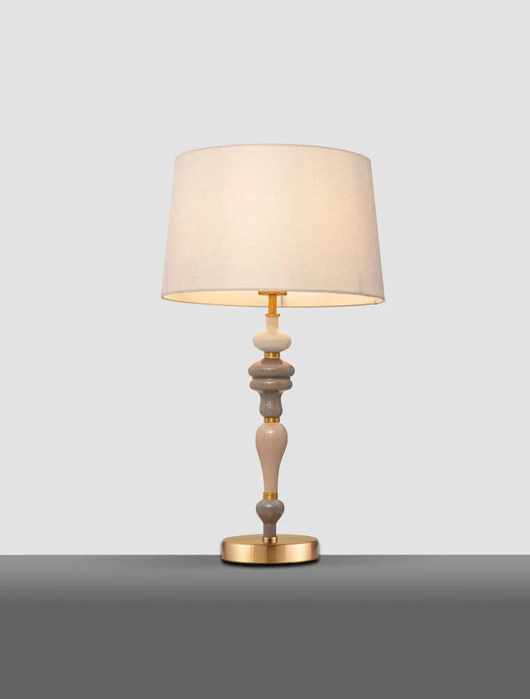 Damo Tischleuchte Ø 34cm Gold, Orange, Braun