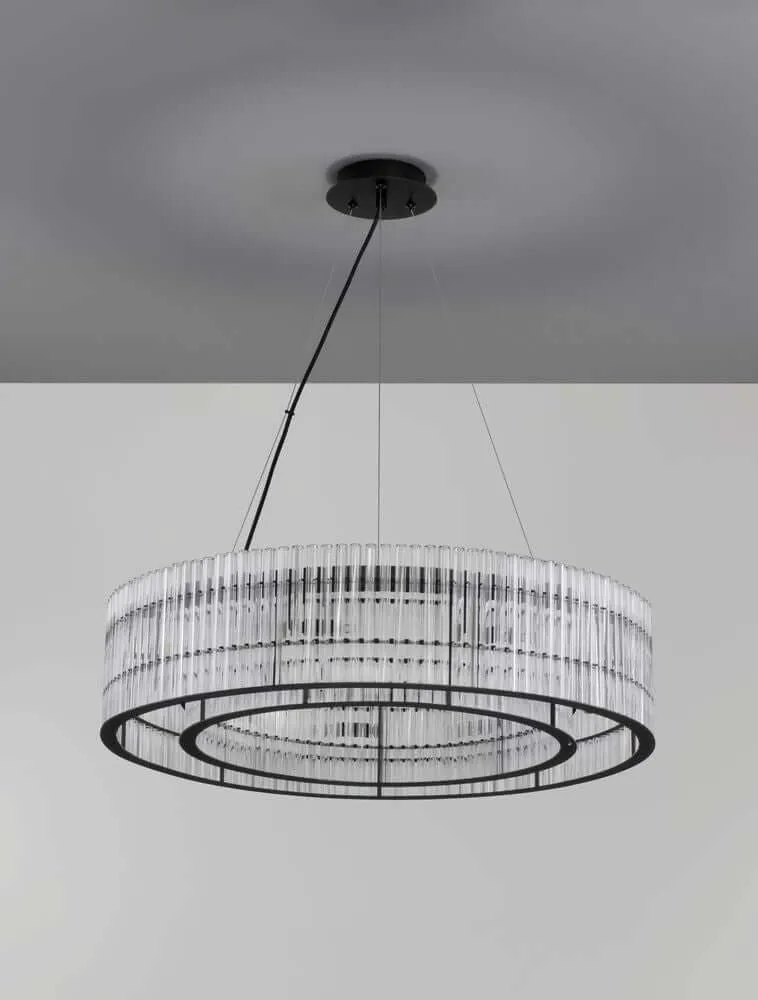 Barok Pendelleuchte Ø 70cm Schwarz