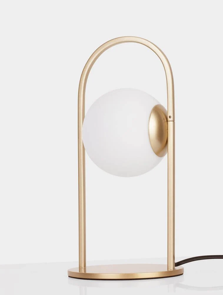 Hook LED Tischleuchte 3000K Gold-Gebürstet, Weiß