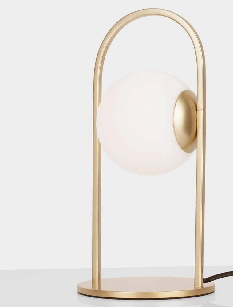 Hook LED Tischleuchte 3000K Gold-Gebürstet, Weiß