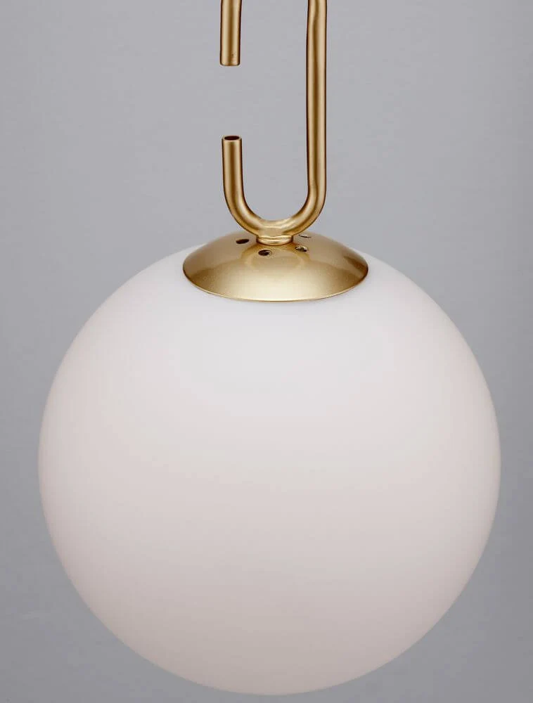 Hook LED Pendelleuchte Ø 18cm 3000K Gold-Gebürstet, Weiß