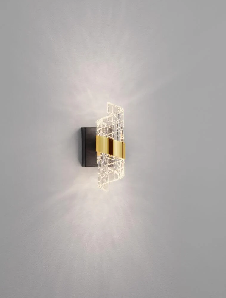 Seneca LED Wandleuchte 3000K Schwarz, Gold