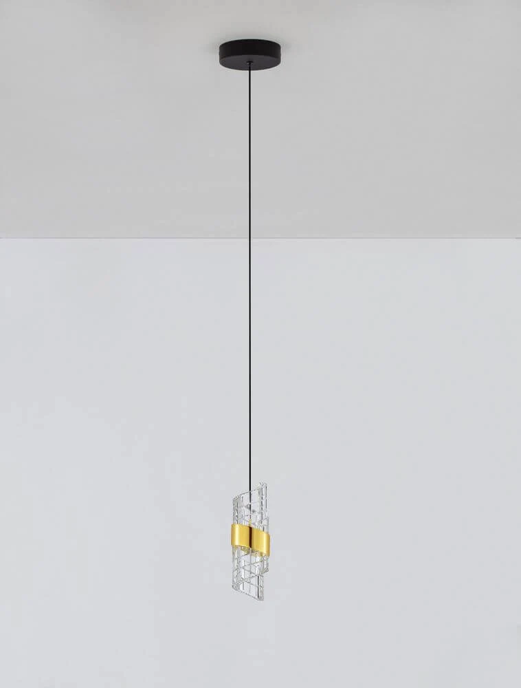 Seneca LED Pendelleuchte Ø 6,5cm 3000K Schwarz, Gold