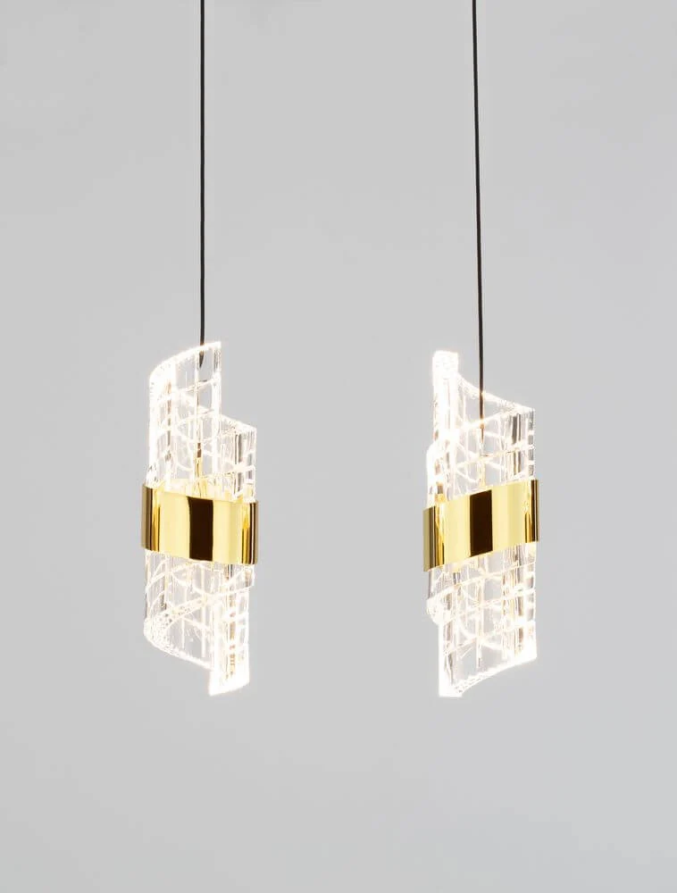 Seneca LED Pendelleuchte Balken 82cm 5-flammig 3000K Schwarz, Gold