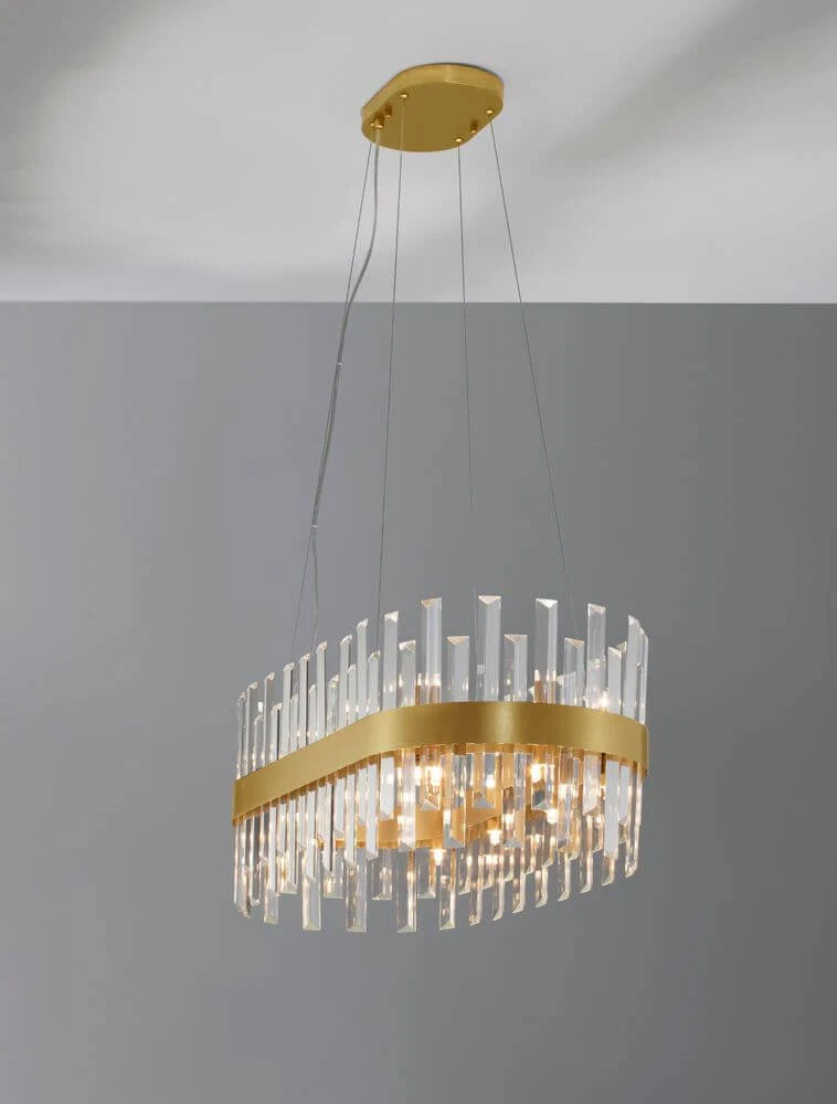 Crown Pendelleuchte 10-flammig Gold-Satiniert