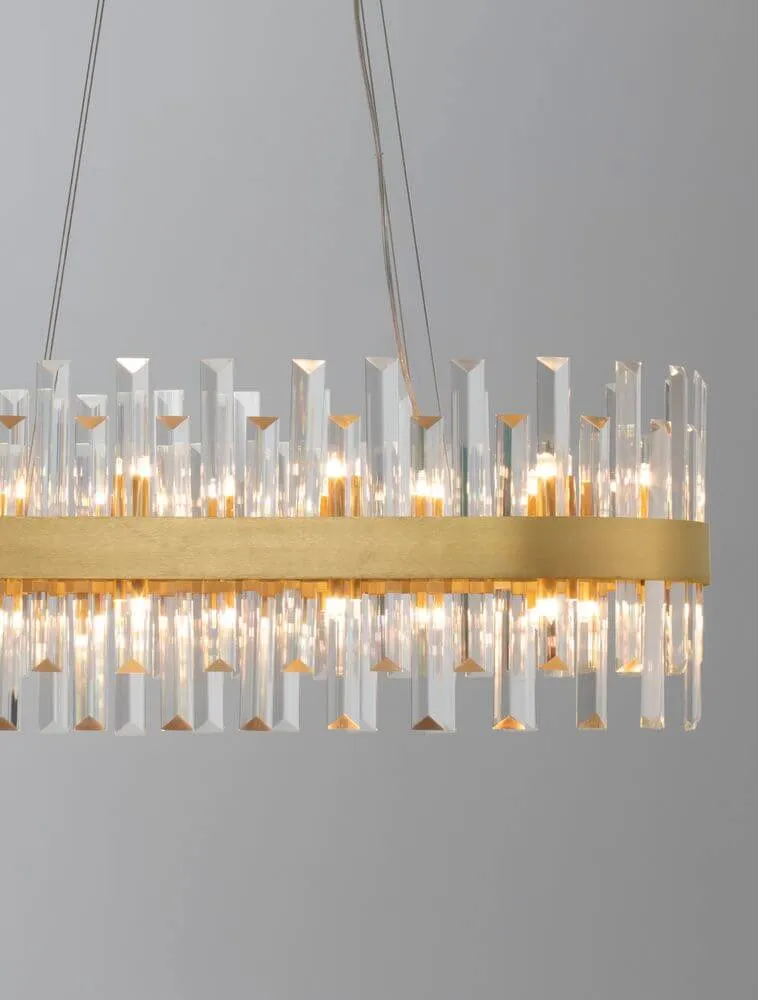 Crown Pendelleuchte 10-flammig Gold-Satiniert