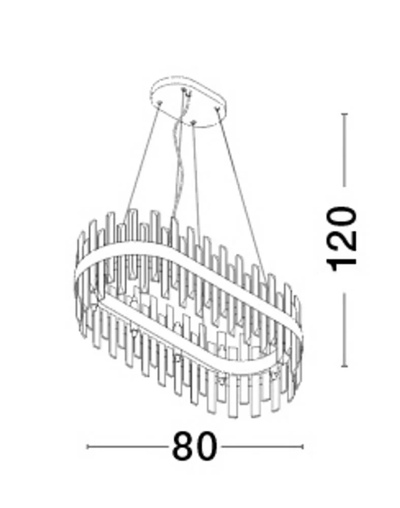 Crown Pendelleuchte 10-flammig Gold-Satiniert