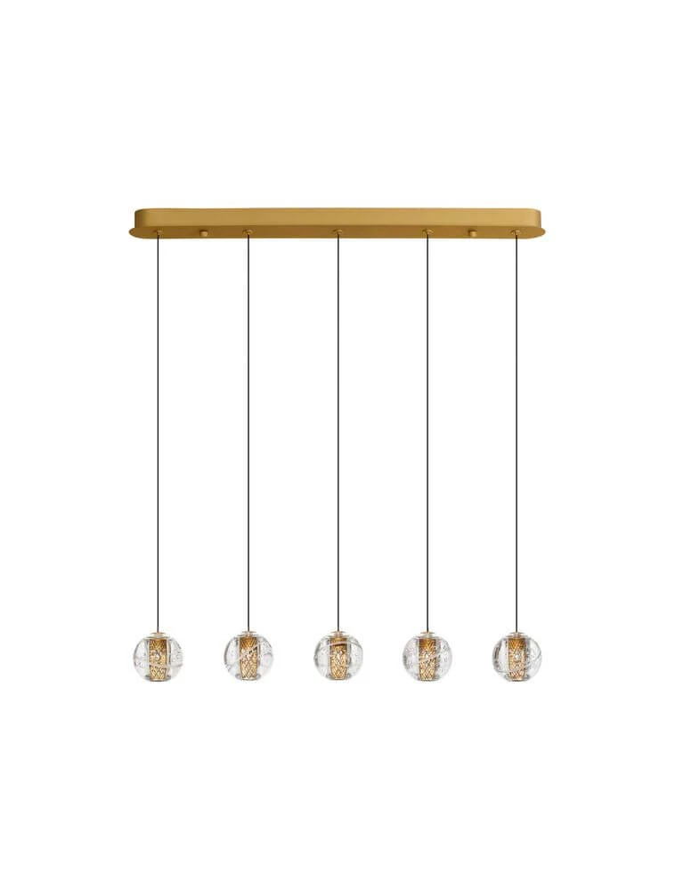 Licio Pendelleuchte Balken 84cm 5-flammig 3000K Gold