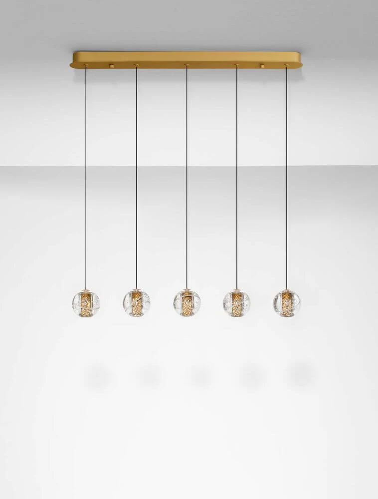 Licio Pendelleuchte Balken 84cm 5-flammig 3000K Gold
