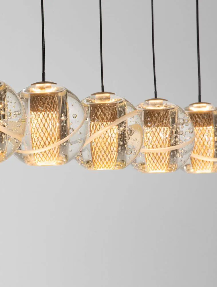 Licio Pendelleuchte Balken 84cm 5-flammig 3000K Gold