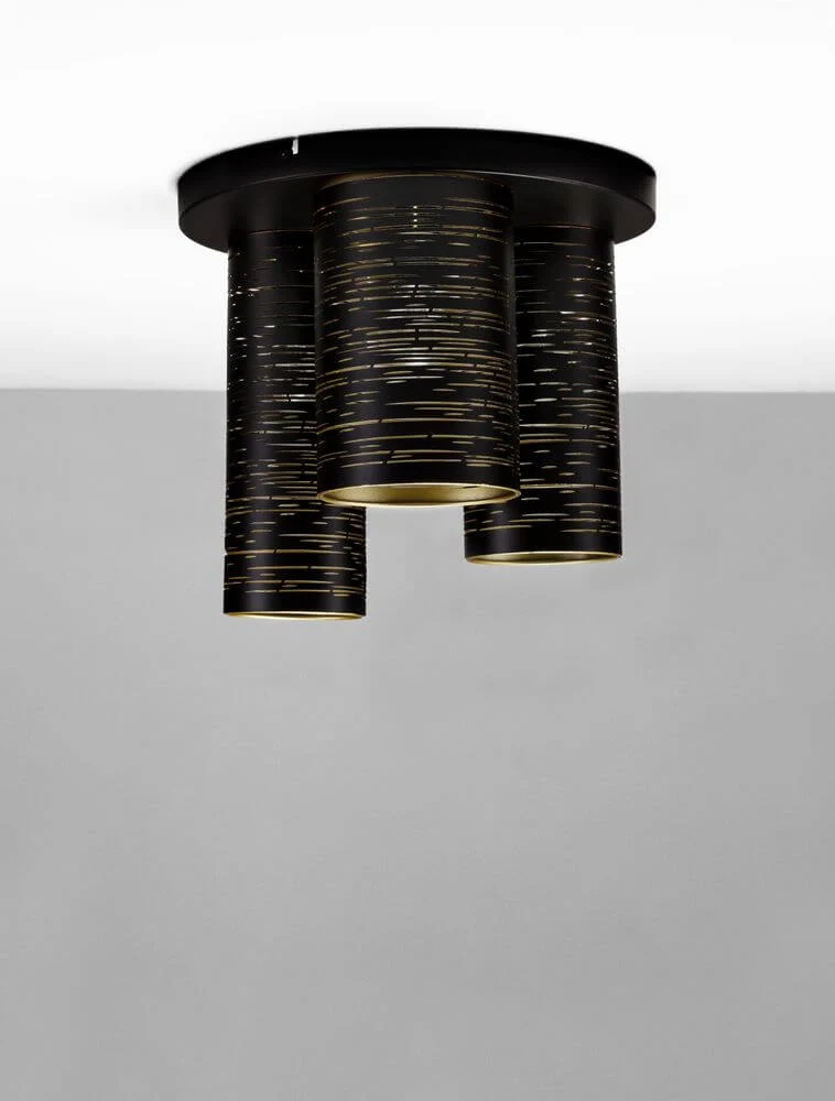 Zane Deckenleuchte Schwarz, Gold