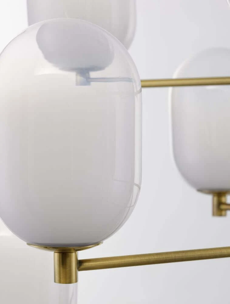 Balor Pendelleuchte 12-flammig Gold, Weiß