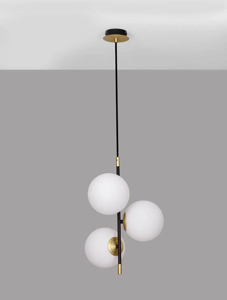 Git Pendelleuchte 3-flammig Ø 33cm Gold, Weiß, Schwarz