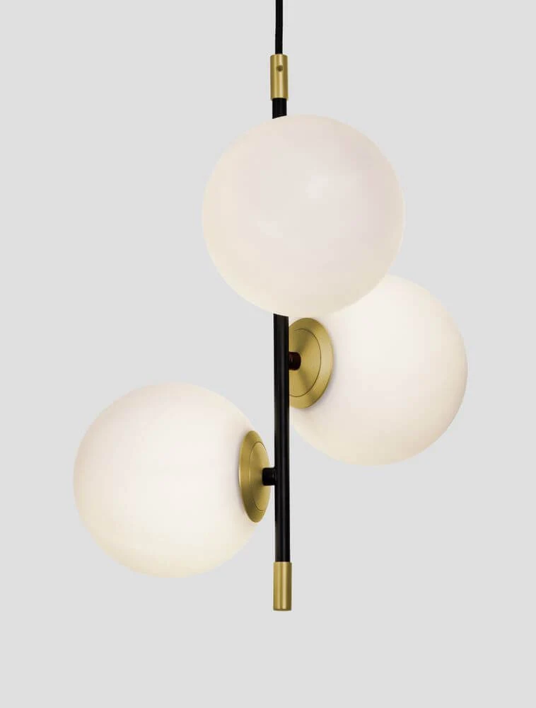 Git Pendelleuchte 3-flammig Ø 33cm Gold, Weiß, Schwarz