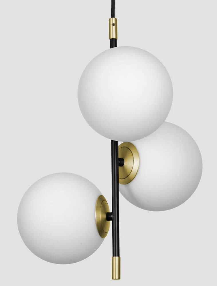 Git Pendelleuchte 3-flammig Ø 33cm Gold, Weiß, Schwarz