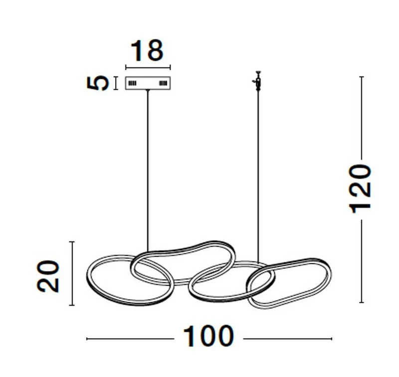 Girish LED Pendelleuchte 4-flammig 3000K Gold