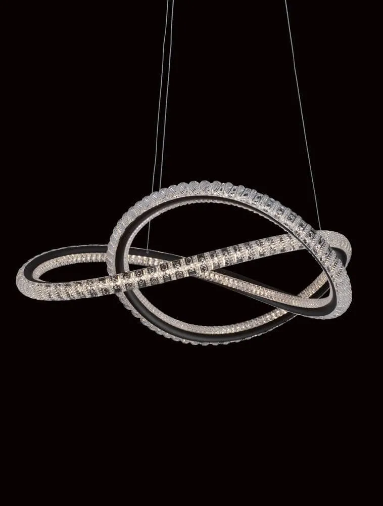 Ginevra LED Pendelleuchte Verknotet Ø 58cm 3000K Schwarz