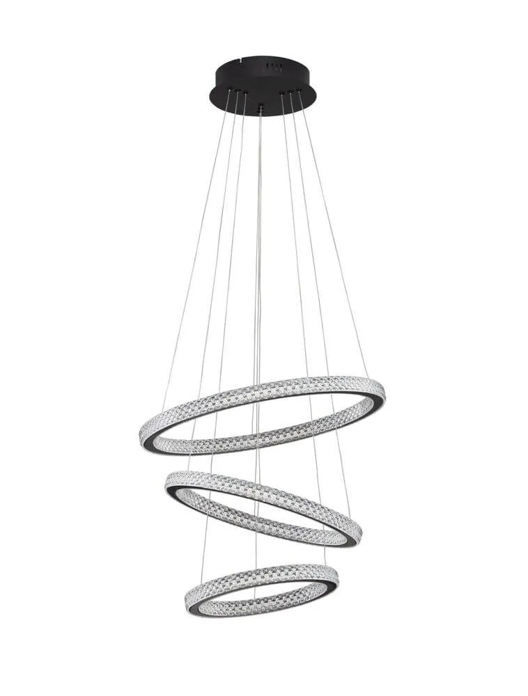 Ginevra LED Pendelleuchte 3-flammig Ø 51cm 3000K Schwarz