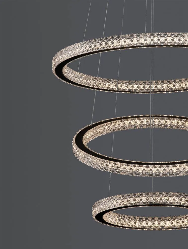 Ginevra LED Pendelleuchte 3-flammig Ø 51cm 3000K Schwarz