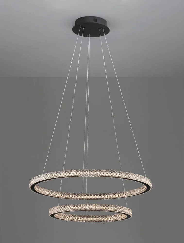Ginevra LED Pendelleuchte 2-flammig Ø 60,5cm 3000K Schwarz