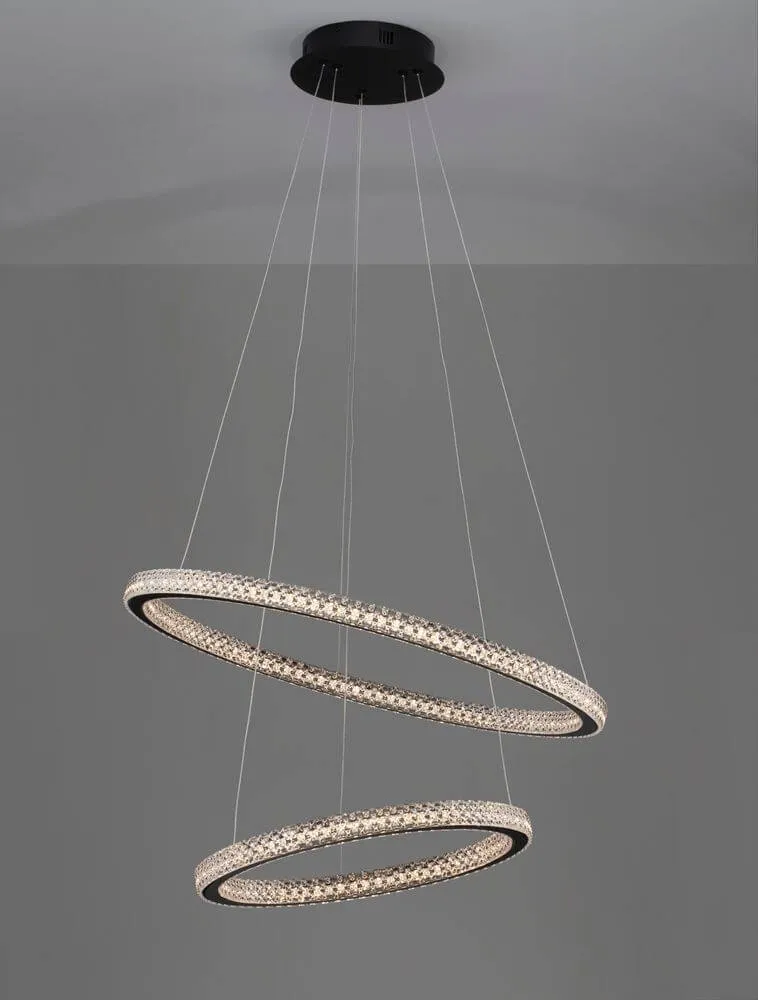 Ginevra LED Pendelleuchte 2-flammig Ø 60,5cm 3000K Schwarz