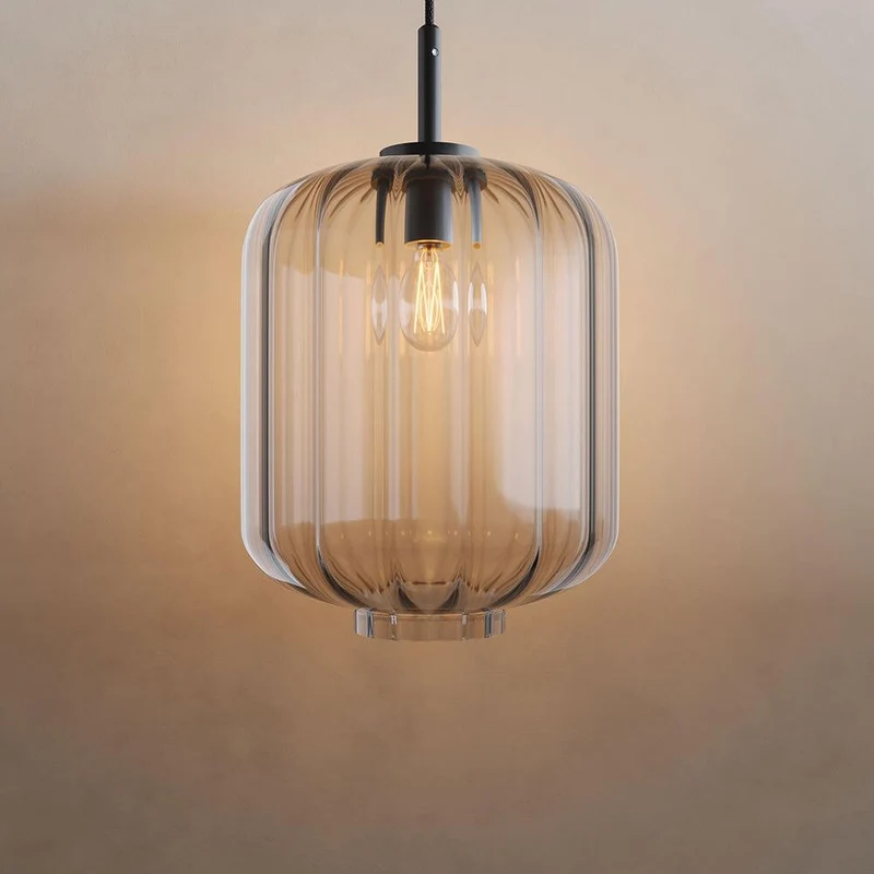 s.luce Velo Glas-Pendelleuchte Aufhängung 150cm Schwarz