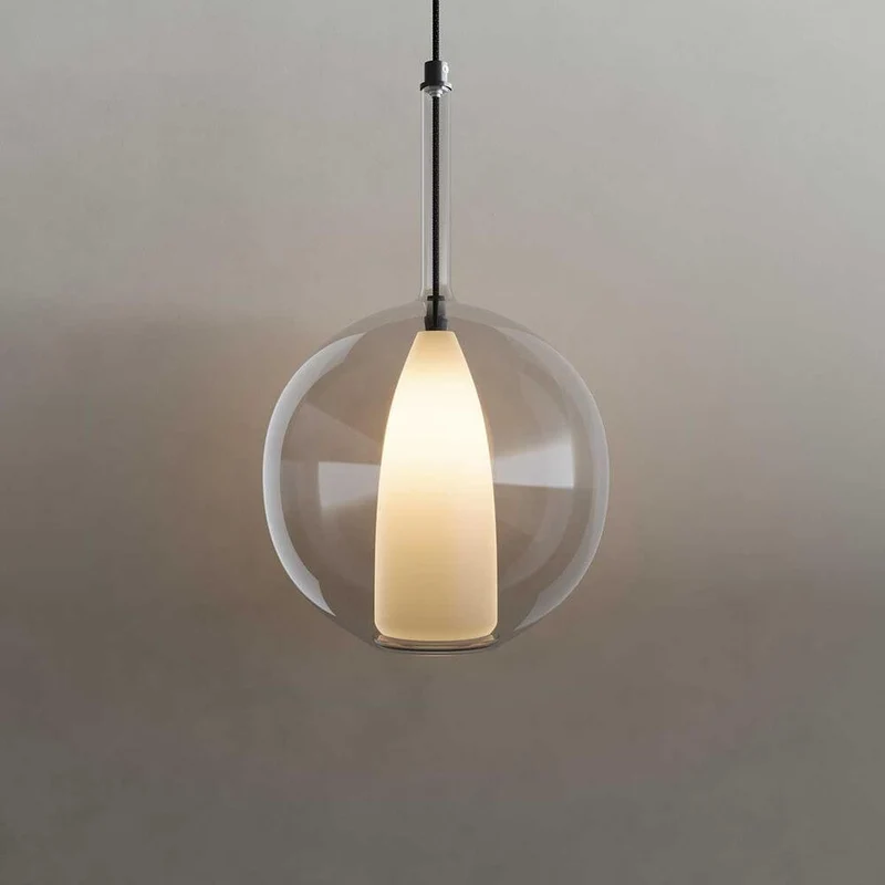 s.luce Belluna Glas Galerie-Pendelleuchte 500cm Textilkabel