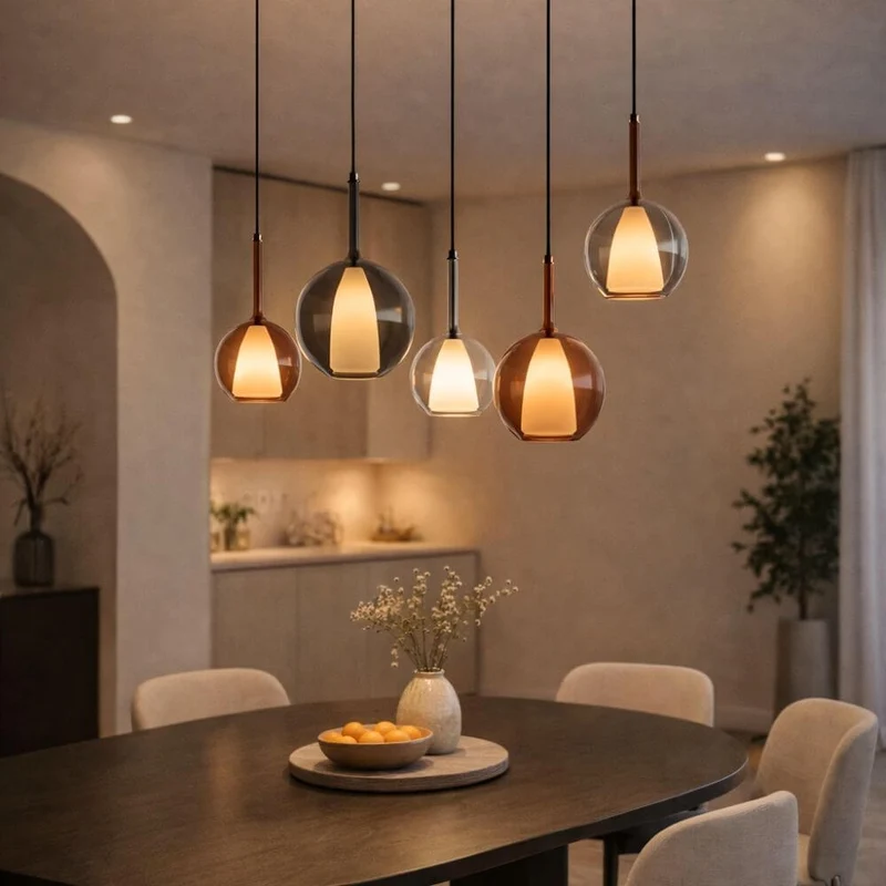 s.luce Belluna Glas-Pendelleuchte 150cm Textilkabel
