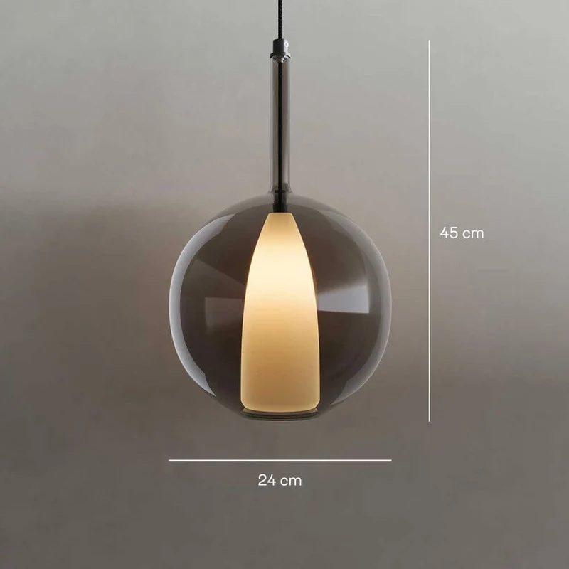s.luce Belluna Glas-Pendelleuchte 150cm Textilkabel