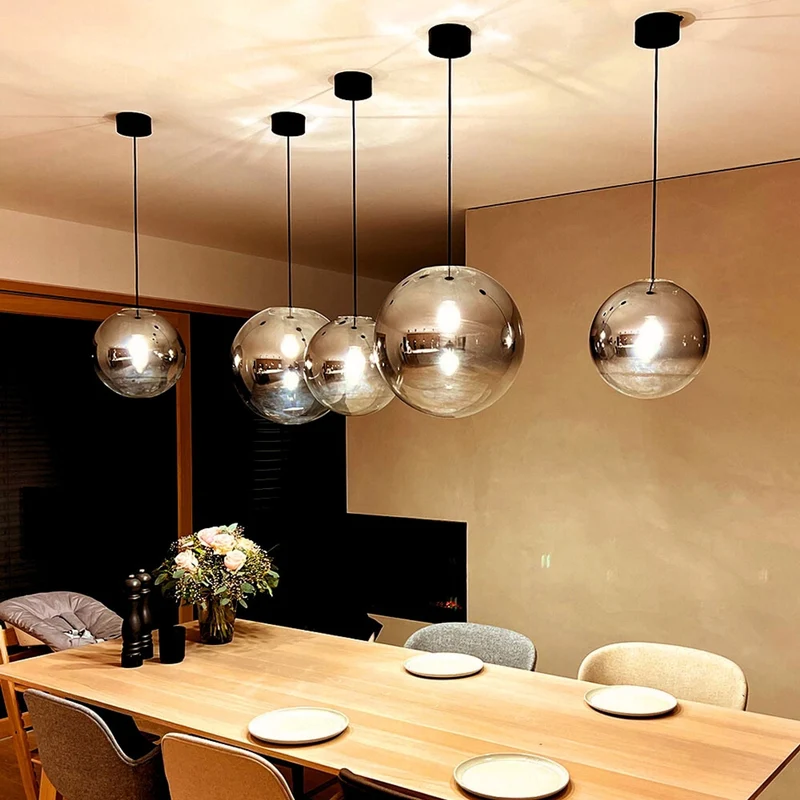 s.luce Orb Glaskugel Hängelampe 150cm Aufhängung Schwarz