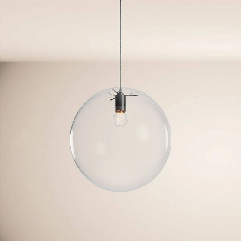 s.luce Orb Glaskugel Hängelampe 150cm Aufhängung Schwarz